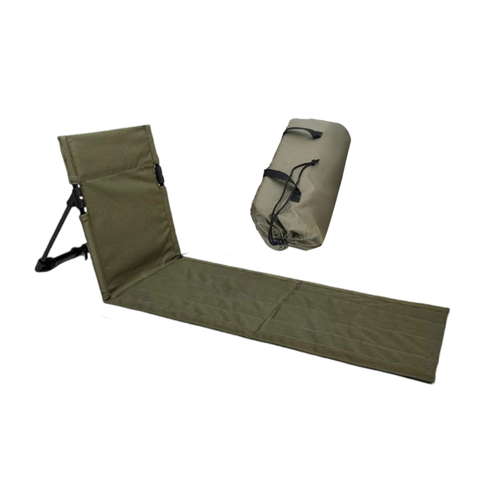 Magideal - Colchoneta Plegable Para Silla De Playa Con Respaldo, Tumbona Oxford De Aleación De Aluminio, Asiento Bajo, Asiento De Suelo Para Jardín, Senderismo, Verde Oscuro