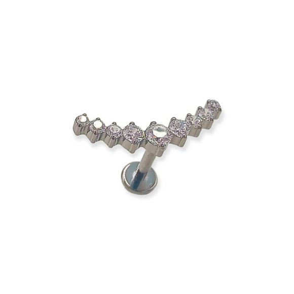 Piercing Labret Astm F136 G23 Titanio Zirconia Trepador