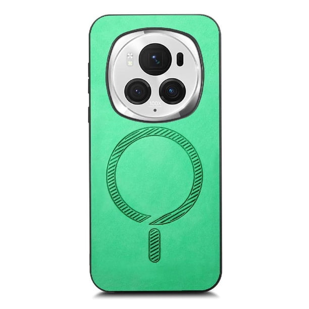 Magnetic Slim Case for Honor Magic 6 Pro with Camera Guard & Anti-Scratch Back Green