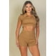 thumbnail image 1 of Conjunto de Top Corto y Shorts de Manga Corta con Cuello Acanalado, 1 of 2