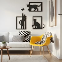 Genérico - Cuadro Decorativo Gatos Curiosos