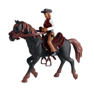 Magideal - Figura De Caballo Realista, Juego De Figuras De Acción, Decoración De Fiesta, Colección De Figuritas De Equitación Para Diorama, Decoración De Diseño Negro Y Marrón
