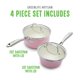 thumbnail image 2 of Juego de cacerolas GreenLife 1 qt + 2 qt rosa antiadherente, 2 of 5