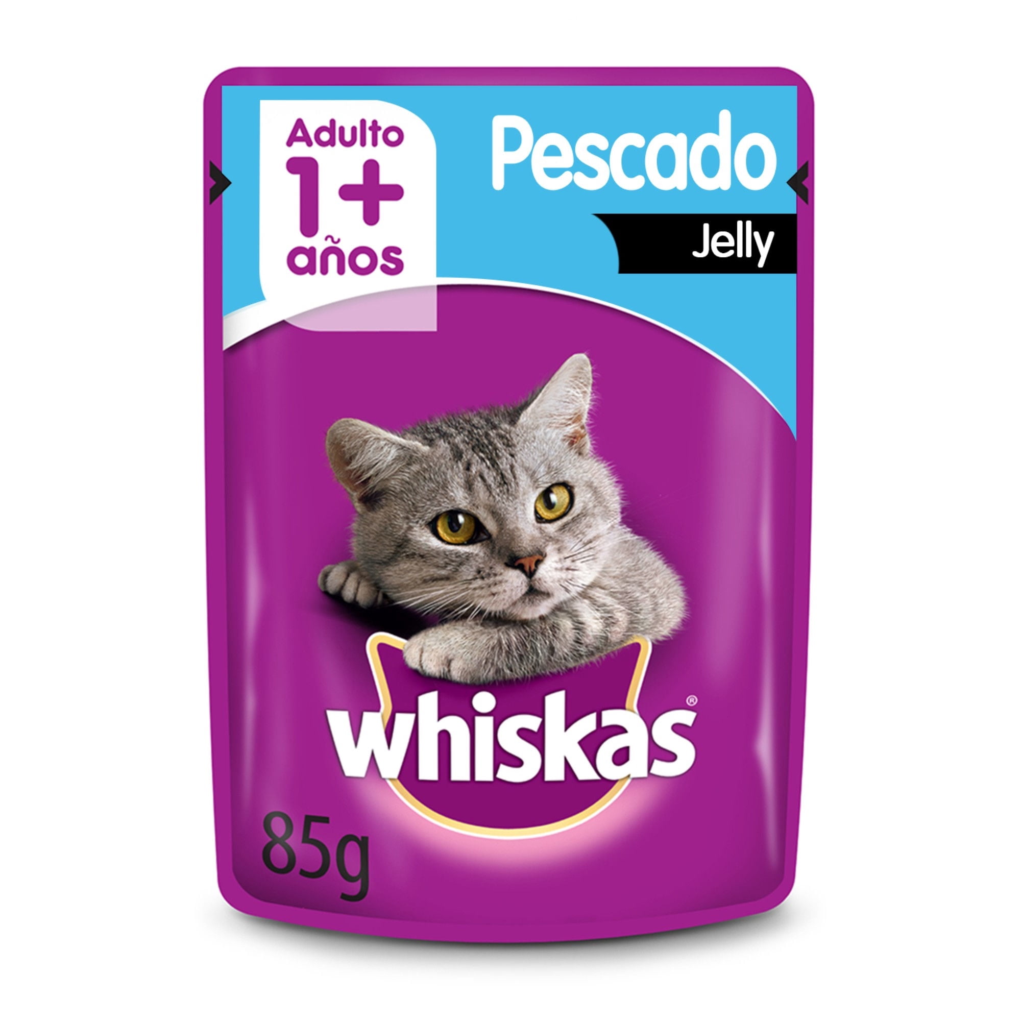 Alimento Húmedo Gato Adulto Jelly Sabor Pescado Pouch 85 g Whiskas