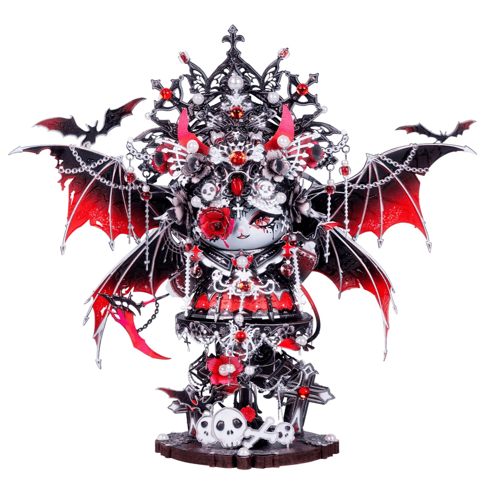 Puzzle De Metal 3d Mu Vampire Dark Queen Kitty Con 2 Bases Para Mayores De 14 Años