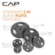 thumbnail image 4 of Discos de peso CAP Barbell estándar de 1 pulgada de agarre, 11.3 kg, negro, 4 of 8