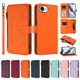 thumbnail image 3 of Funda Cartera Mariposa para [iPhone 17e/iPhone 16e] con Soporte y Cremallera Naranja, 3 of 6