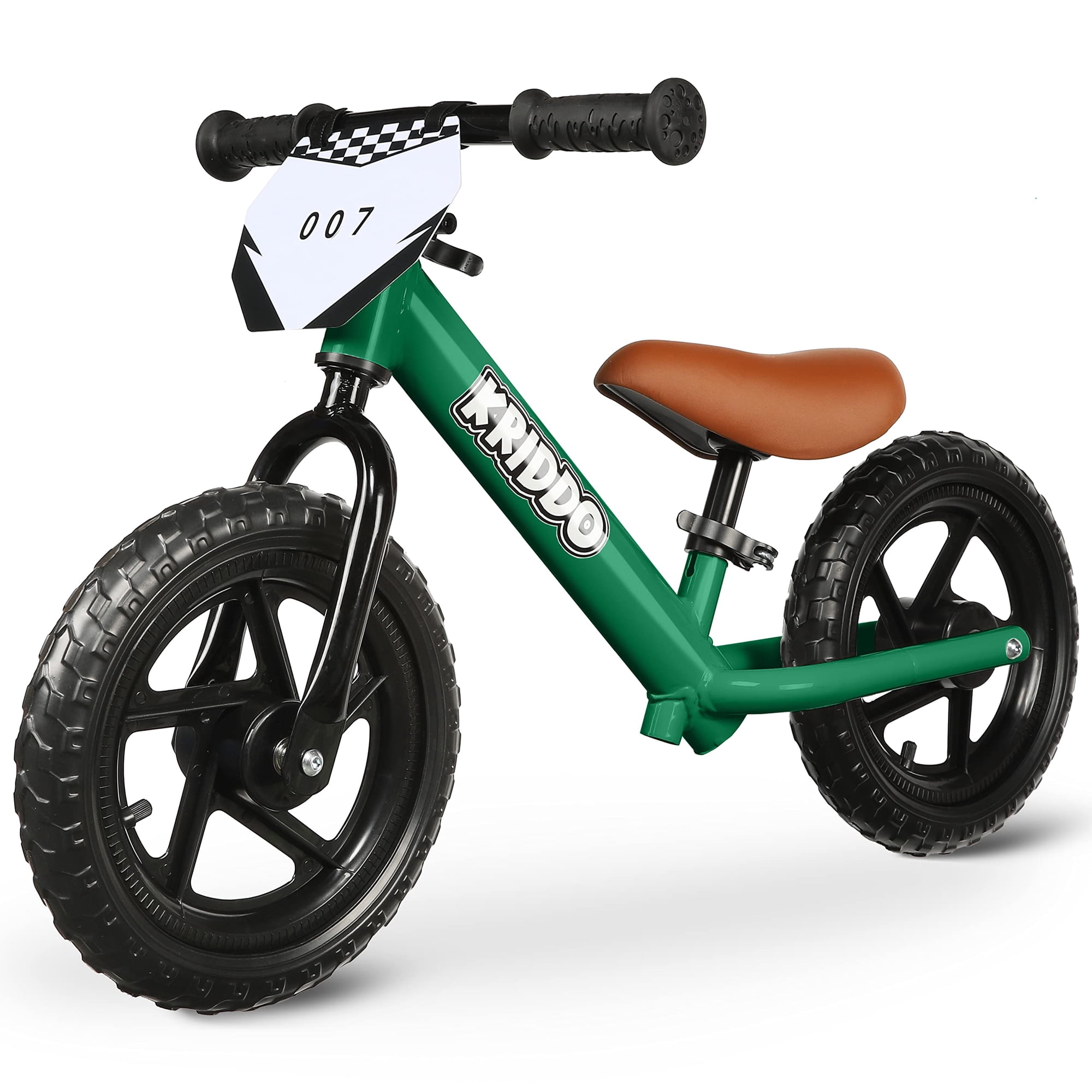 Bicicleta Balance Kriddo Para Bebés De 18 Meses A 5 Años, 12 Pulgadas, Color Verde