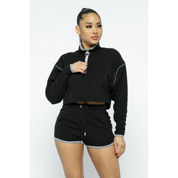 Conjunto de Top Deportivo y Shorts Deportivos de Cintura Alta