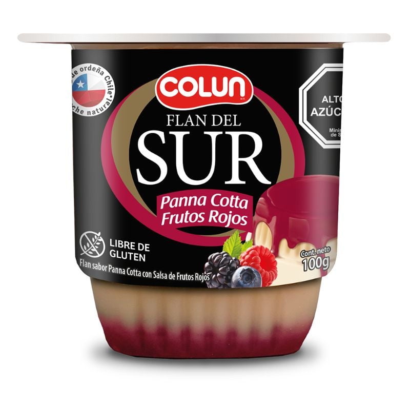 Flan Del Sur Colun Pannacot Frutos Rojos