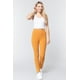 thumbnail image 4 of Saronite Pantalones Básicos de Punto de Cintura Alta y Largo Completo, Color Mostaza Intenso (para Mujer), 4 of 4