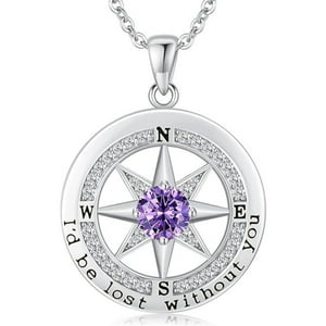 Collar Heshpaws Compass Necklace Piedra De Nacimiento
