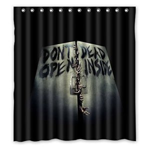 Pinghai - Cortina De Ducha Don'T Open Dead Inside The Walking Dead, Juego De Cortinas De Baño Con Ganchos, Tamaño 66 X 72 Pulgadas