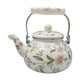 thumbnail image 4 of Hervidor de té esmaltado, hervidor de agua con agarre cómodo, calentador de agua y leche, cafetera, olla esmaltada Floral verde para fiesta en casa y, 4 of 5