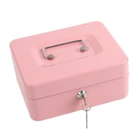 Bothyi - Caja De Metal Con Cerradura, Pequeña, Para Premios En El Aula, Para Niñas Y Niños, Color Rosa