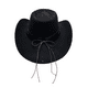 thumbnail image 3 of Sombrero Vaquero Estilo Western Cowboy Unisex Adulto Negro Talla Única, 3 of 7