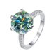 thumbnail image 1 of Anillos de Moissanita Azul/verde/amarillo de 5 Uds para Mujer Corte Redondo Color D VVS1 Anillos de Compromiso con Diamante Anillos de Boda de Moissanita de 6 Puntas para Mujer con Certificado, 1 of 7