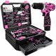 thumbnail image 1 of Juego de Herramientas KingTool 276 Piezas con Taladro Inalámbrico de 12 V (Rosa), 1 of 9