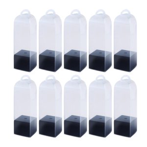 Magideal - 10 Cajas De Regalo De Flores, Caja De Embalaje De Flores, Cajas De Regalo Transparentes, Cajas De Embalaje De Flores Para El Día De San Valentín, Recu Negro