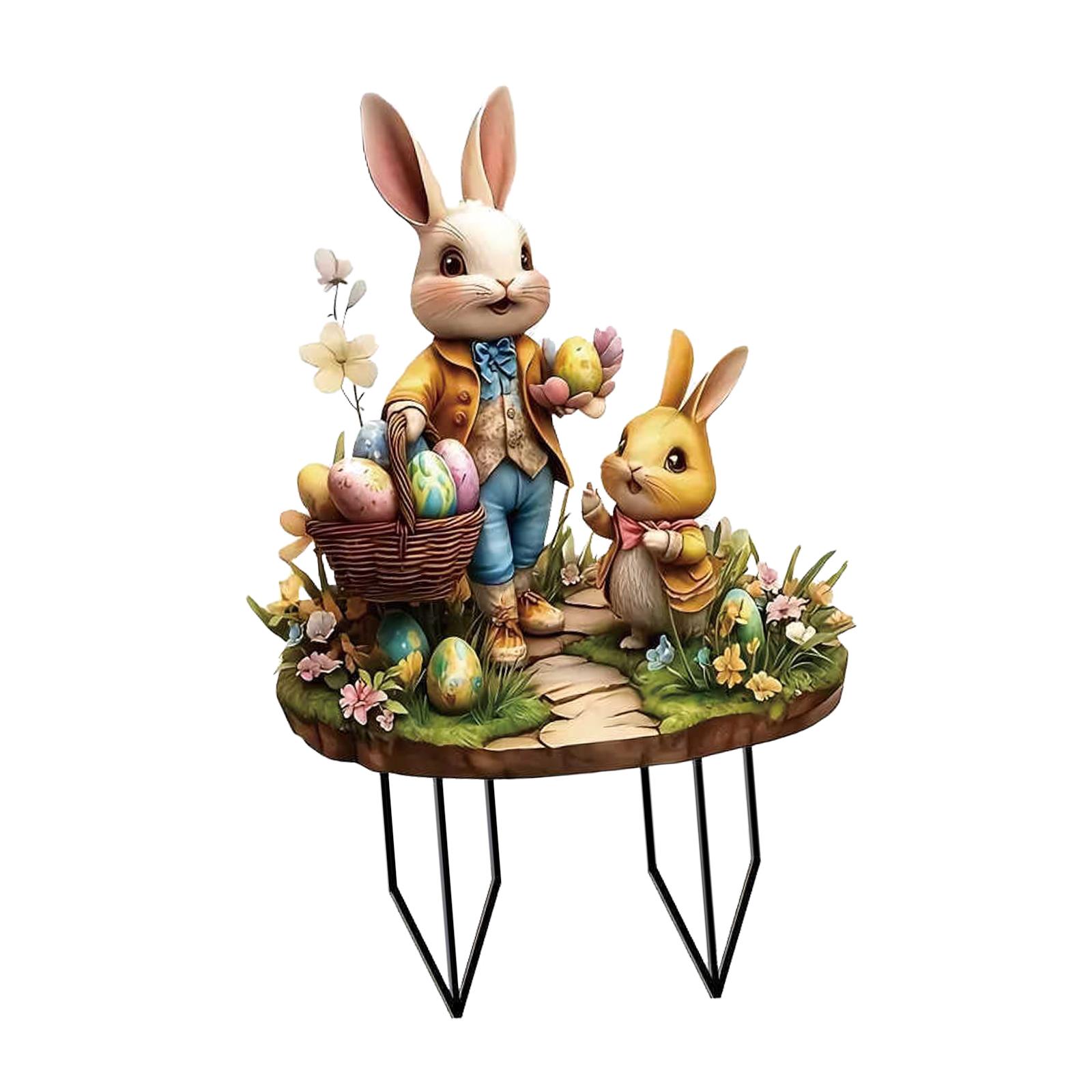 Ioensy - Estacas De Jardín Para Decoración De Patio, Escultura De Animal Para Cerca, Césped, Estilo Exterior H