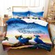 thumbnail image 1 of Blue Sky Parrot Bird Quilt Duvet Cover Set Comforter Cover Bedclothes 3-Piece Bedding Set, 1 of 5