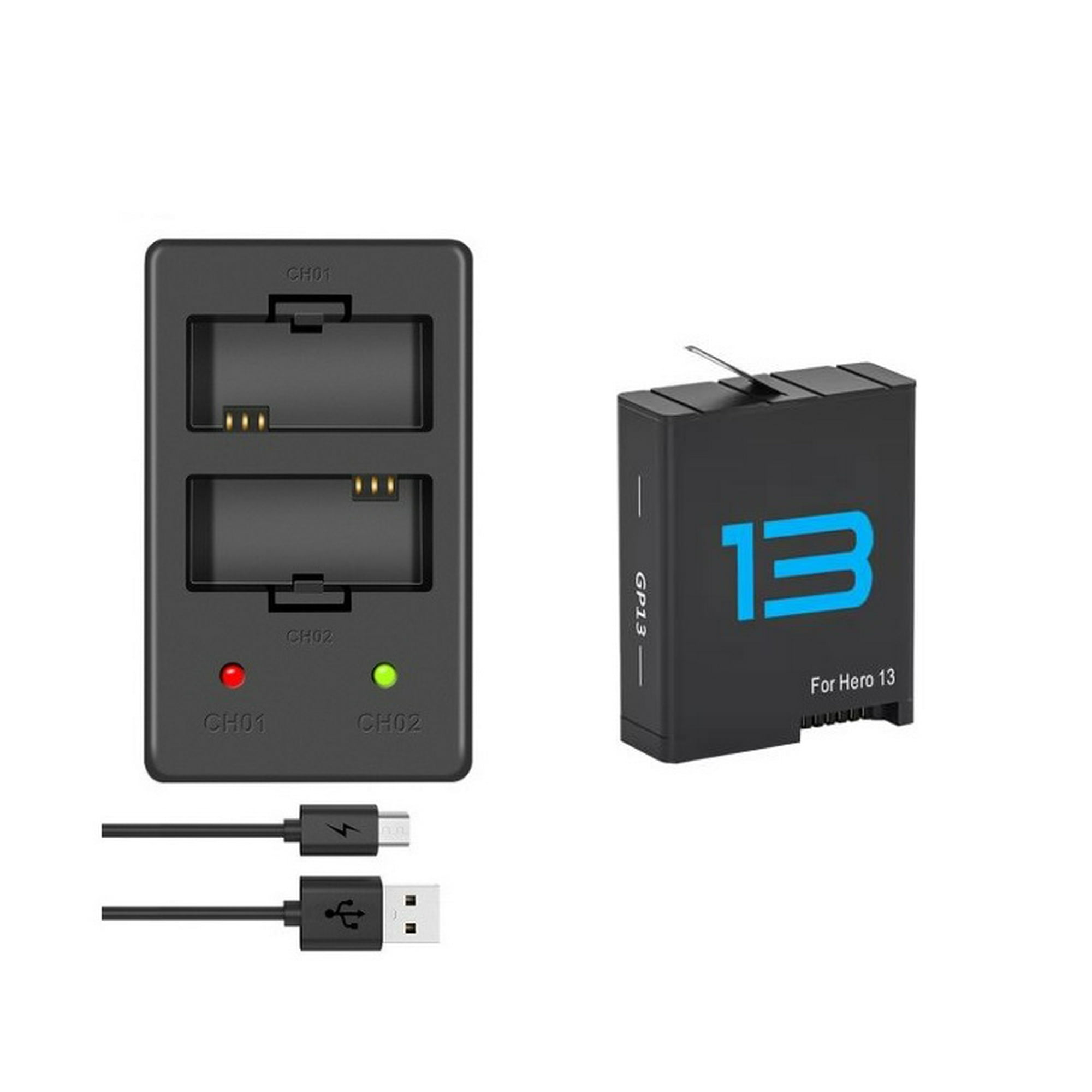 Genérico - Kit Batería + Cargador Dual Gopro 13 Alternativa