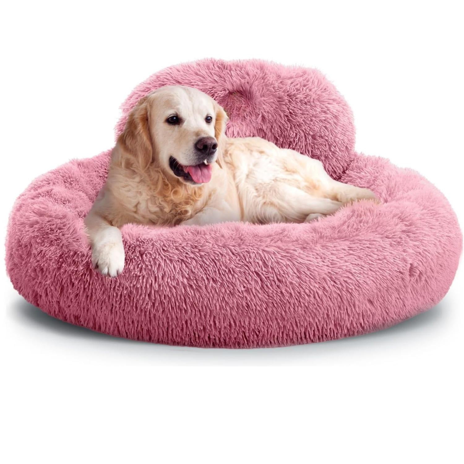 Cama Mascota Grande Yep Perro Xl Antiestrés Y Ronquido Rosa