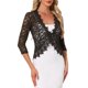 thumbnail image 1 of INSPIRE CHIC Chaqueta de Encaje Floral para Mujer con Mangas 3/4 y un Botón Bolero Cárdigan Marrón M, 1 of 6