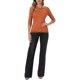 thumbnail image 2 of INSPIRE CHIC Blusa de Encaje Floral de Halloween para Mujer, Manga 3/4, Cuello Redondo, Talla M, Caramelo, 2 of 6