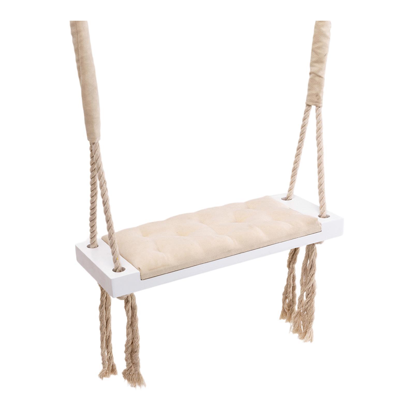 Magideal - Asiento De Columpio De Madera Para Niños Para Habitación Infantil, Guardería, Accesorios De Fotografía, Color Beige