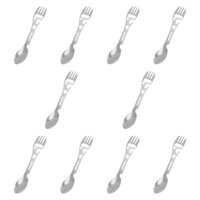 Ioensy - 10 Piezas De Cuchillo Tenedor/Tenedor Multifuncional Para Acampar, Para Picnic, Senderismo Al Aire Libre, Plateado