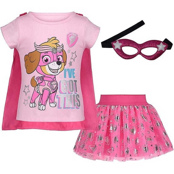 Conjunto de atuendo Paw Patrol Skye para cosplay, camiseta de tul, tutú, 4T, niña