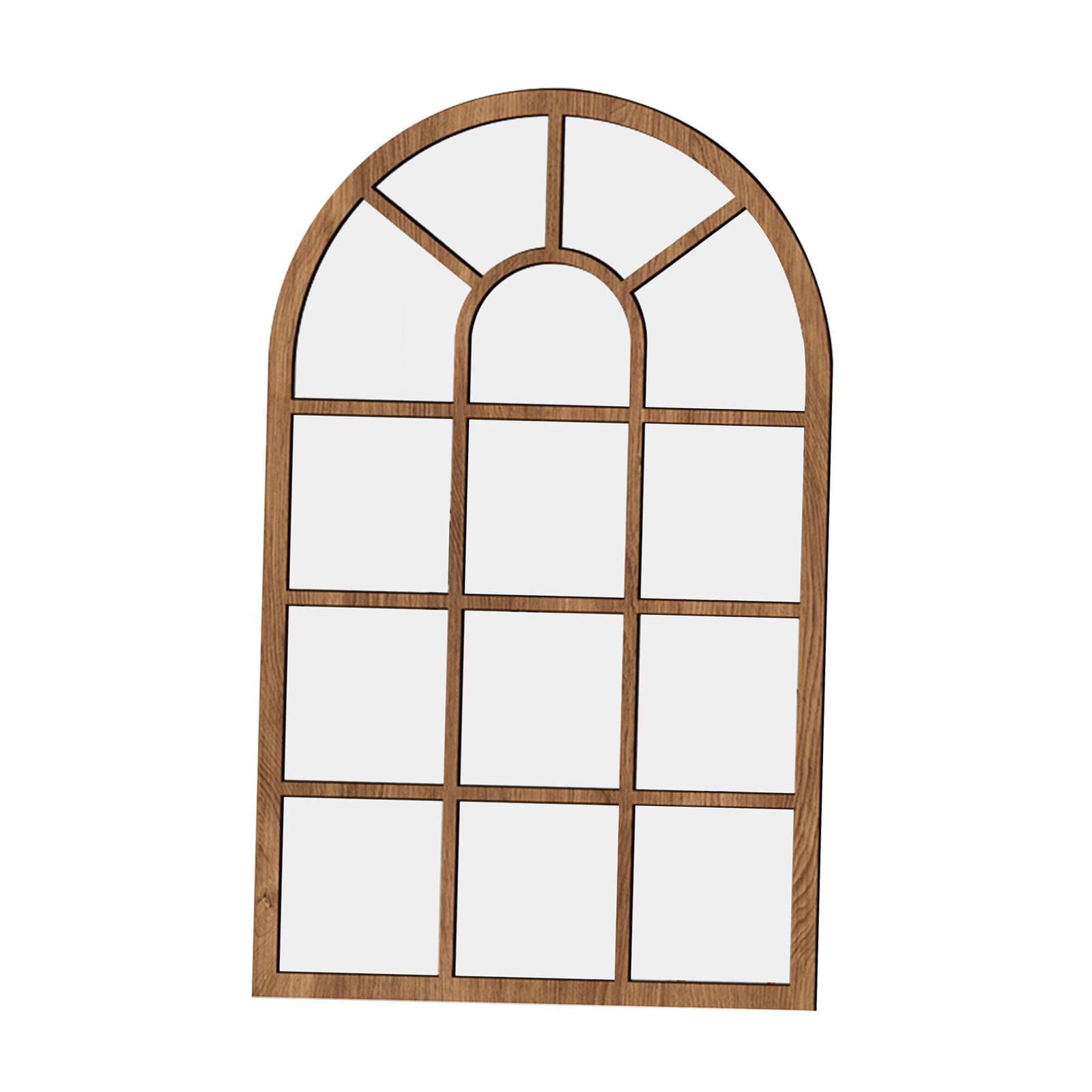 Bothyi - Espejo De Pared Con Ventana Arqueada, Espejo Con Arco Para Tocador, Dormitorio, Baño, Marrón