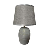 Oem - Lampara De Velador Lampara De Mesa Diseño Lineas Gris