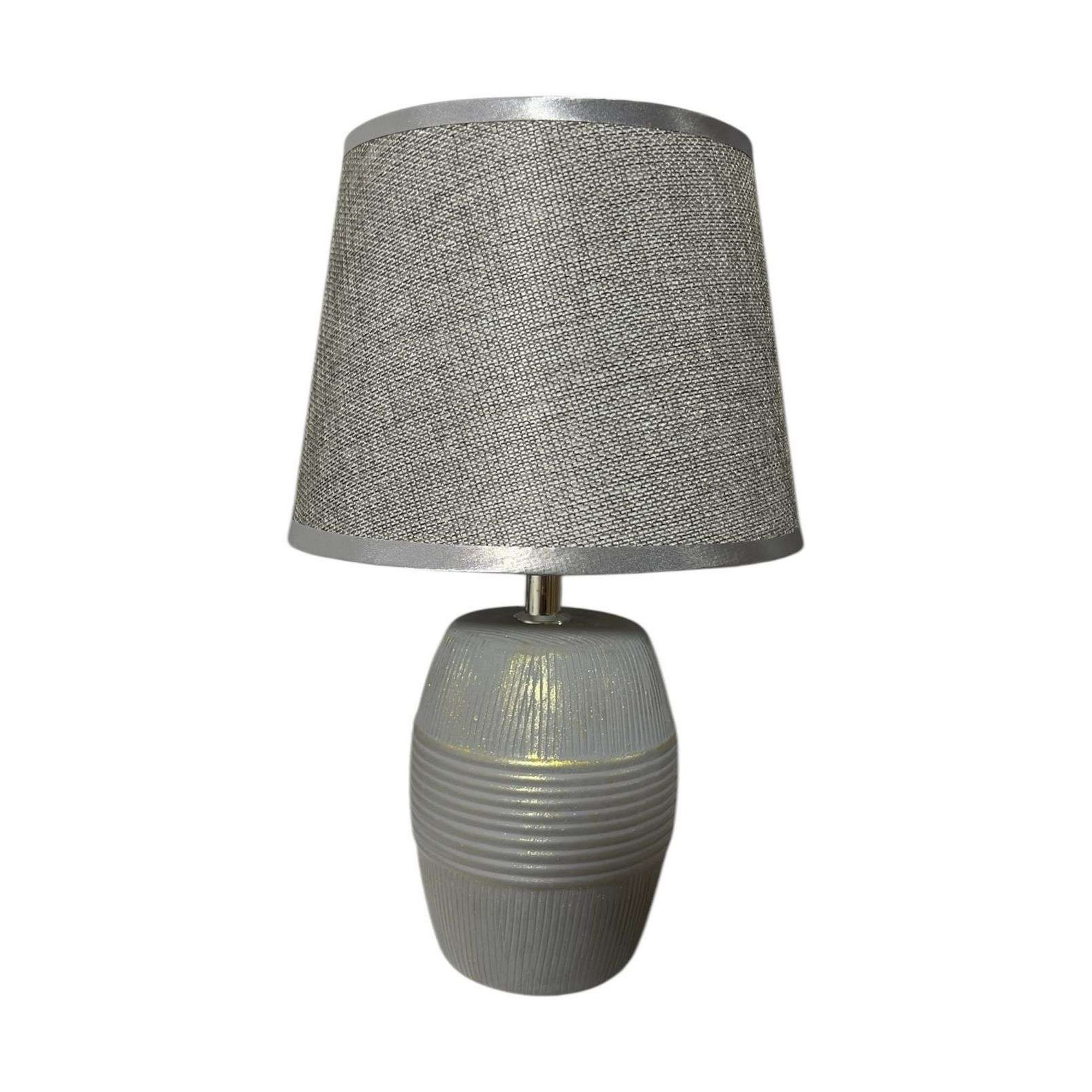 Oem - Lampara De Velador Lampara De Mesa Diseño Lineas Gris