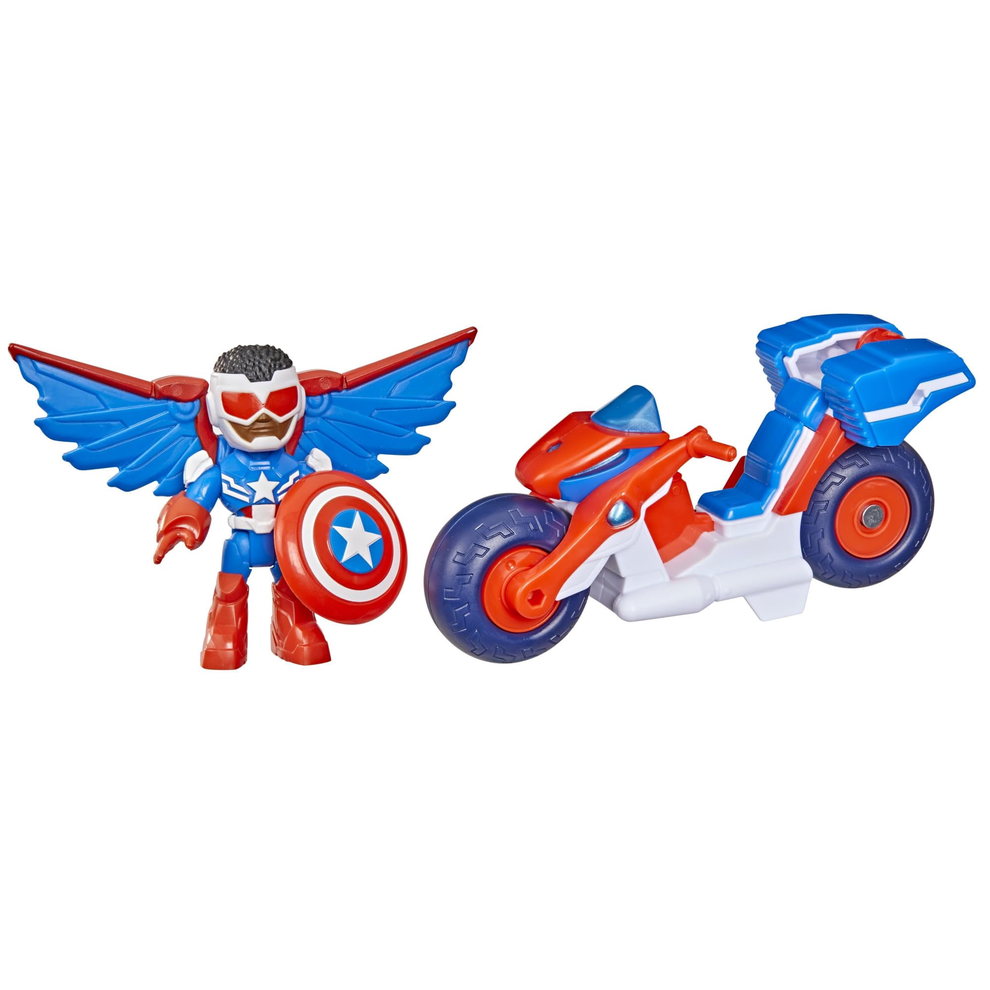Figura De Acción Y Moto De Juguete Marvel Captain America De 7,6 Cm