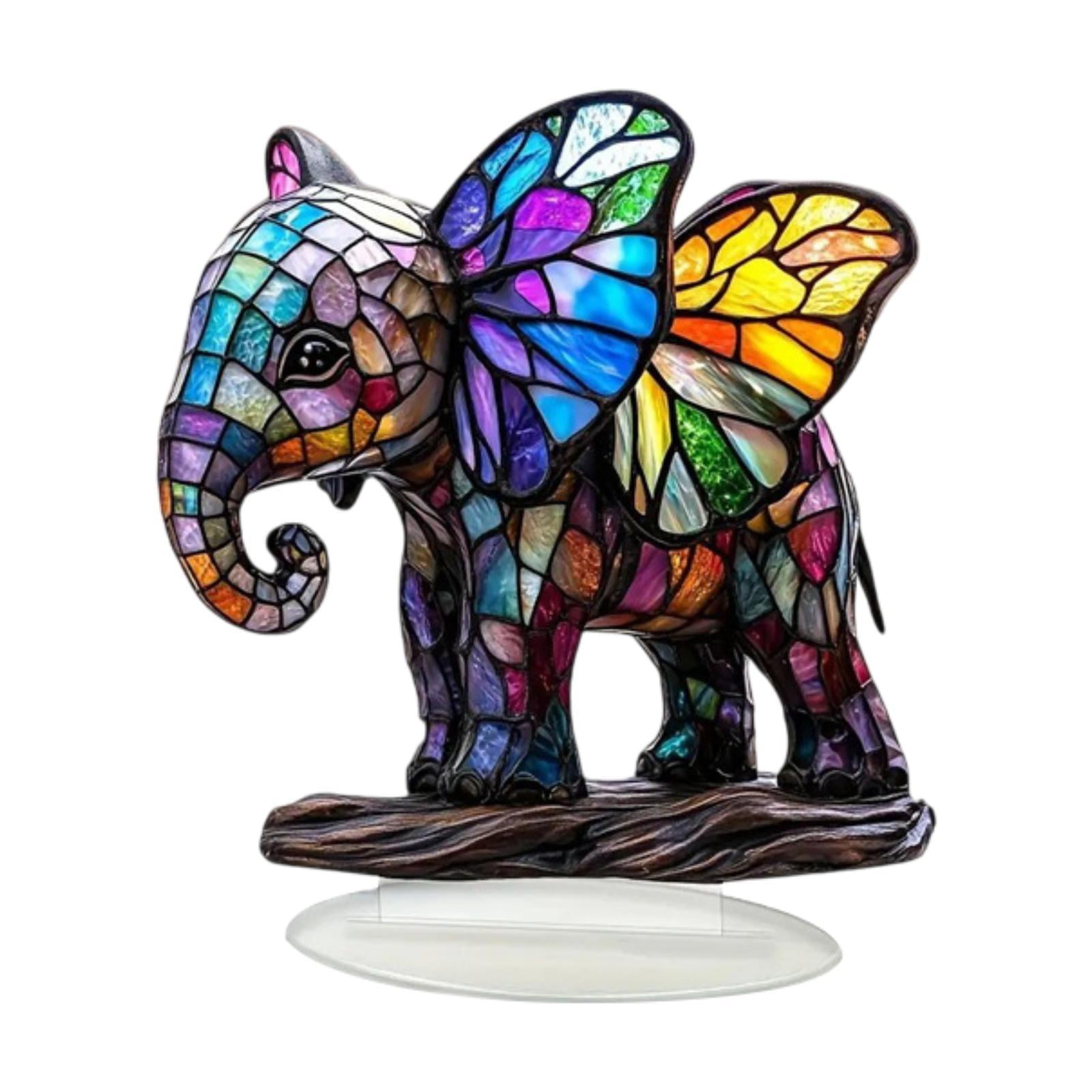 Bothyi - Letrero Acrílico De Elefante 2d Con Base Para Escritorio, Adorno Para Estante, Oficina Y Dormitorio