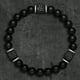 thumbnail image 5 of 1pc Vintage Matte Black Onyx Cubic Lava Stone Beaded Bracelet Stretch Bracelet, 5 of 5