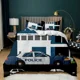 thumbnail image 1 of v1253 Bed Sheets Police Car Duvet Cover Black Policeman Car Twin Bedding Set Cartoon Vehicle Comforter Cover Red Cop Lights Polyester Quilt Cover 3-Piece Bedding Set (1 Duvet Cover + 2 Pillow Shams) B, 1 of 5