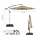 thumbnail image 2 of Quitasol Lateral 3x3mt Sombrilla Terraza Sol Lluvia Beige, 2 of 7