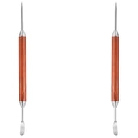 Xusx111 - 2 Paquete Acero Inoxidable Café Arte Pluma Café Lujoso Punto Herramienta Barista Café Latte Aguja Con Mango De Madera Acero Inoxidable Café Lujoso Aguja Latte Arte Pluma Para Decoración De C