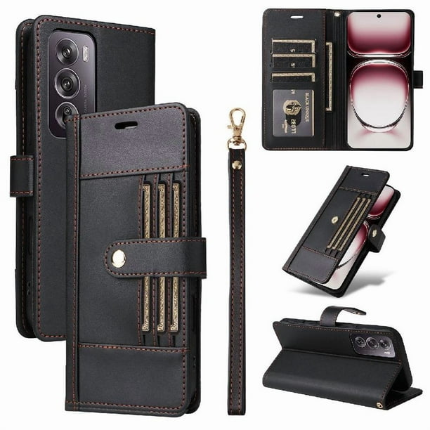 FOXDOCK Funda tipo Cartera para Realme 12 Pro 5G – Cubierta de Cuero PU con Múltiples Ranuras, Bolsillo para Efectivo y Correa de Muñeca