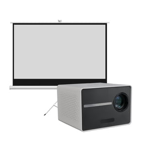 Proyector Portátil Halo 9000Lm + Telón Manual 100"" Levo