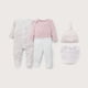 thumbnail image 1 of Conjunto 5 piezas rosado con lineas de bebé niña, 1 of 5