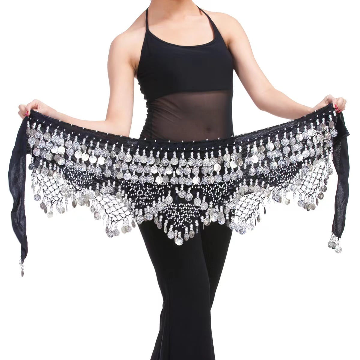 Xusx111 - Belly Dancing Dance Cinturón De Falda De La Cadena De La Cadera De La Bufanda, Que Realiza Las Monedas Brillantes Lentejuelas Belly Dance Cinturón