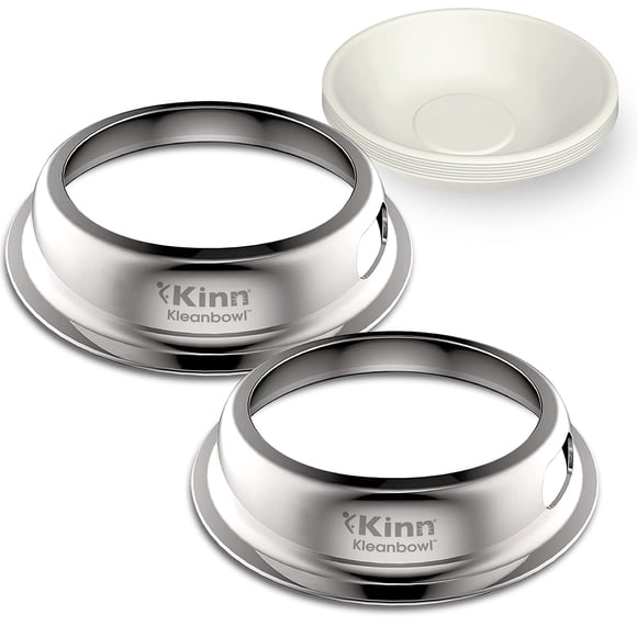 Comedero para Mascotas Kinn Kleanbowl Marco de Acero Inoxidable 24 oz Paquete de 2
