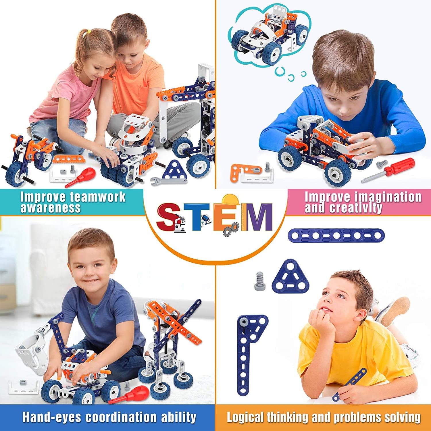 Juguetes De Construcción Para Niños, Erector Set Para Niños De 6 A 8 Años, 152pcs Diy 12 E Kizbruo Kizbruo