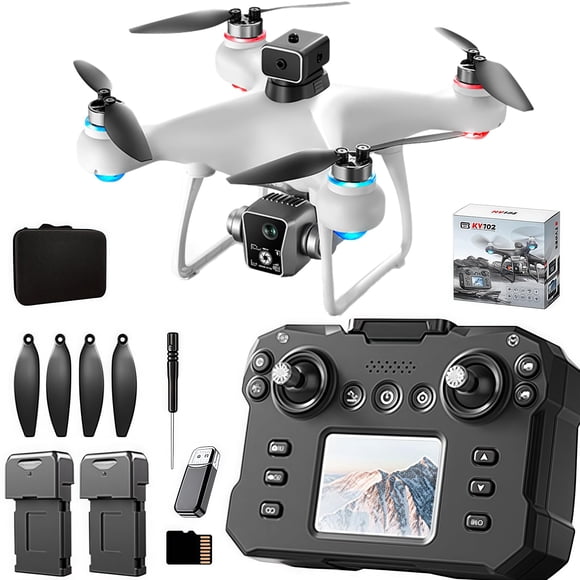 Drone QAONIE KY102 con controlador con pantalla, cámara 4K y 2 baterías
