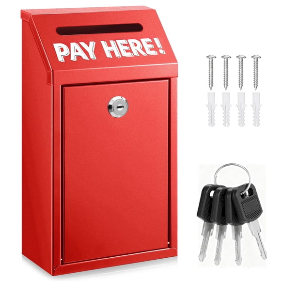 Caja de Dinero Hualleko 26 cm Roja con Cerradura y Ranura