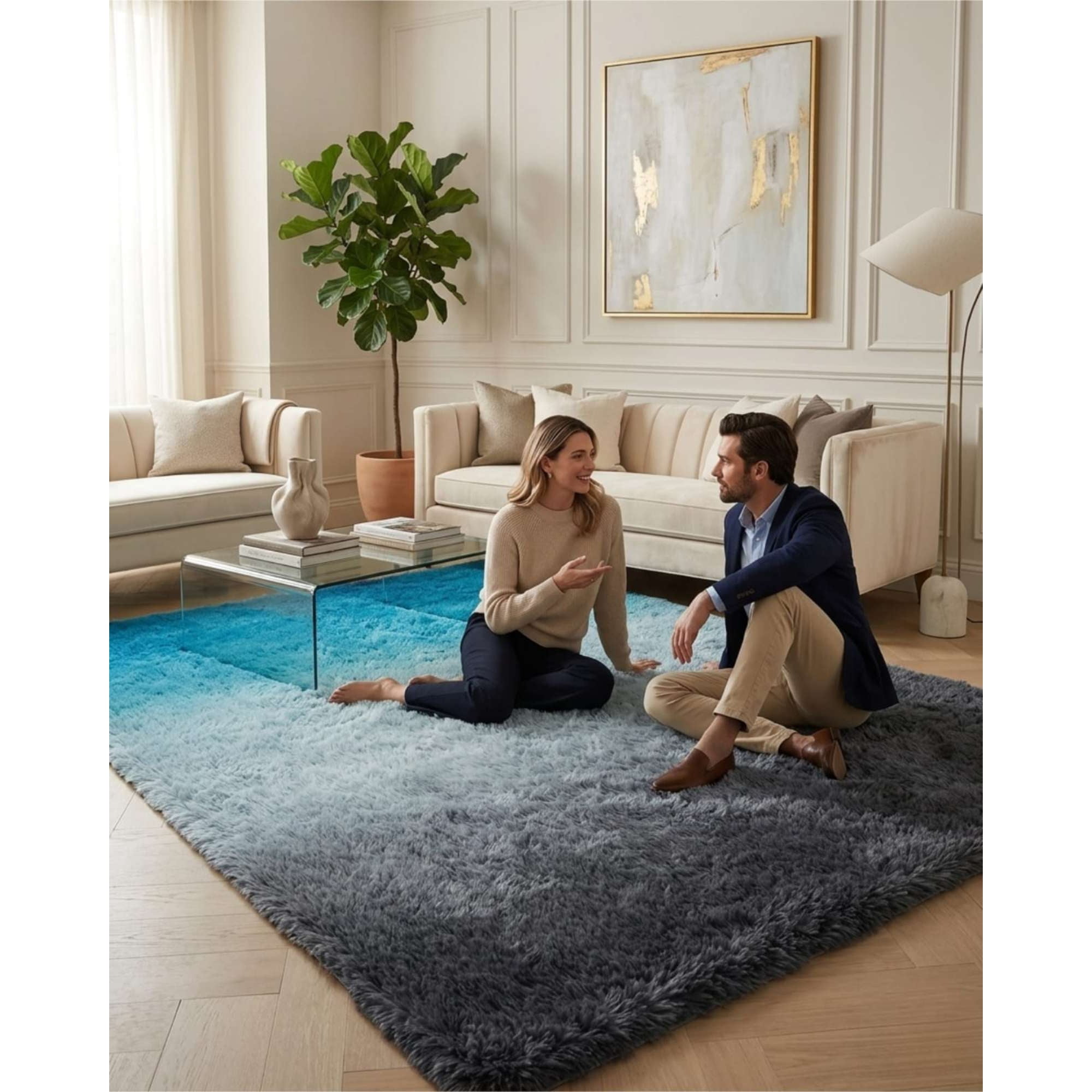 Mylhogar - Alfombra Shaggy Peluda Extra Suave Verano / Invierno 300 X 200 Cm